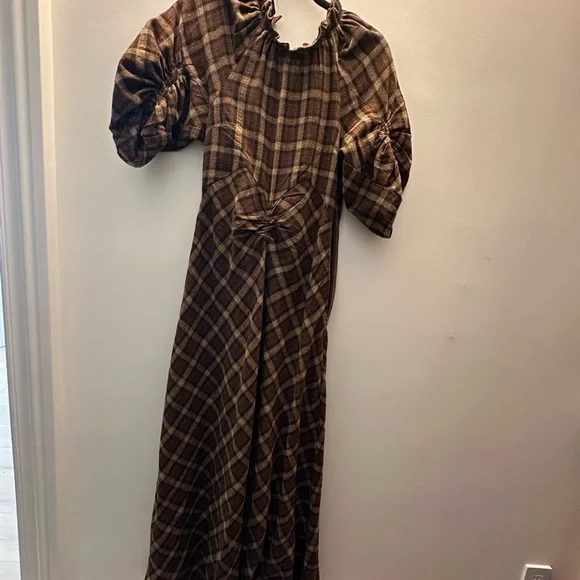 Doen Brown Cornwall Plaid Maxi Dress - Picture 5 of 9
